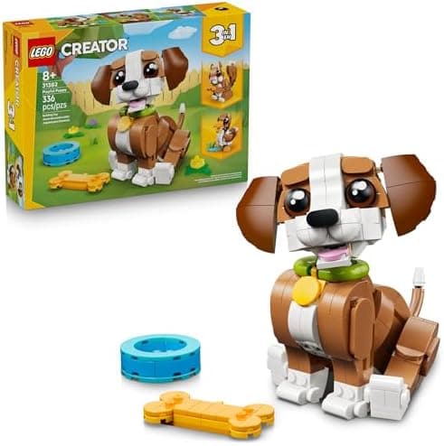 O conjunto de construção LEGO Creator 3em1 Animais Adoráveis: Cachorrinho Brincalhão 31382