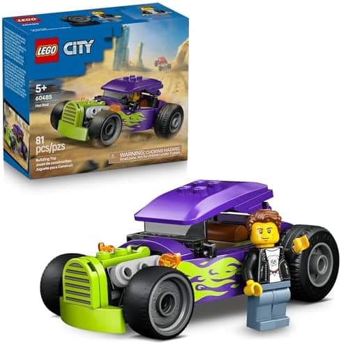 LEGO City Hot Rod de Carro de Corrida com Minifigura 60485 (81 Peças)