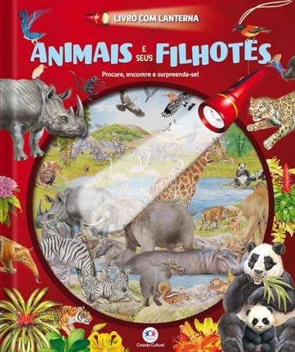 Animais e seus filhotes - Livro com lanterna
