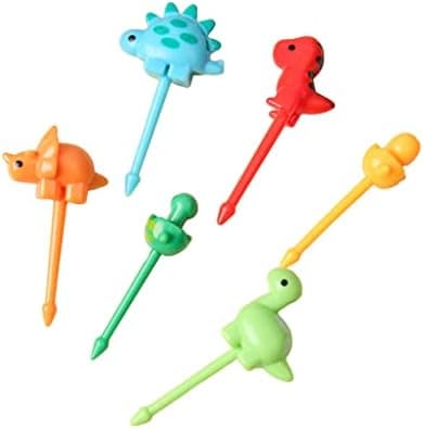 IKEEYUIS Pacote de 6 Garfo de Frutas Infantil Bolo Garfos de Sobremesa Decoração Picaretas de Alimentos Animais Portáteis para Festas Domésticas Palitos de Dente