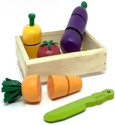 NewArt Toys Coleção Comidinhas Kit Legumes Com Corte-4 Legumes +Faca+Caixa, New Art
