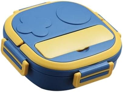 Queenser Lancheira com garfo 3 compartimentos lancheira japonesa Recipientes de lanche reutilizáveis de aço inoxidável à prova de vazamentos Bento box para adultos Kids School Office