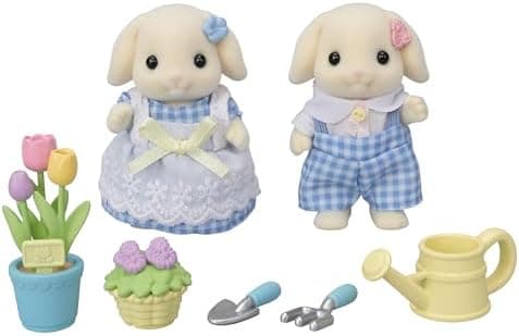 Conjunto de Jardinagem - Irmã & Irmão Coelhos Floral