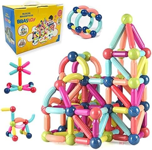 Brastoy Blocos De Montar Construção Brinquedo Educativo Infantil (128 Peças) (BM03-W1)