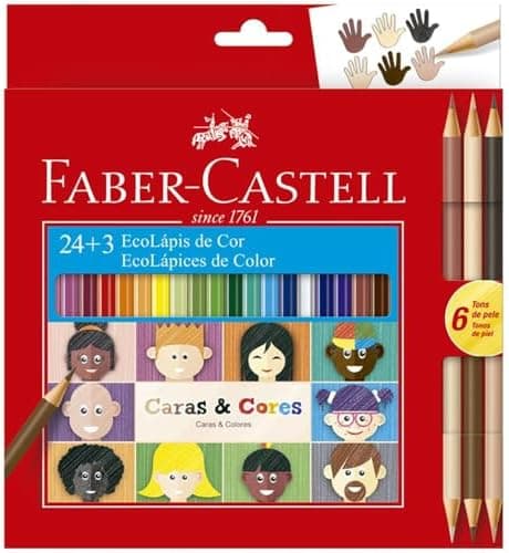 ECOLAPIS 24+3 CARAS & CORES, Faber-Castell, 120124CC, Tons de pele