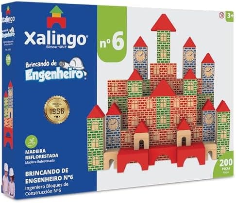 Brincando De Engenheiro 200 Peças Xalingo Multicor, Xalingo