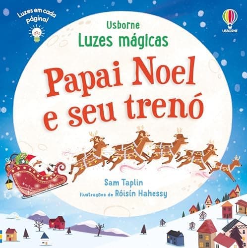 Papai noel e seu trenó: luzes magicas
