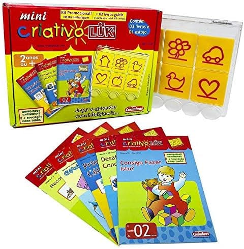 Mini Criativo Luk Kit Jogo Educativo 5 Livros E 1 Estojo Carimbras